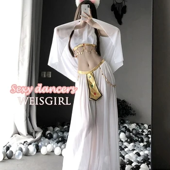 Аниме cosplay Костюм женски сладък костюми на принцеса DS танц на корема Сценична форма костюм Аниме Облекло Секси Бяло Танцово рокля