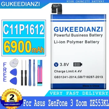 Батерия GUKEEDIANZI C11P1612 за Asus ZE553KL, ZenFone 3 Zoom, ZenFone 3 for Zoom, Две SIM-карти, LTE, Z01HDA, 6900 ма
