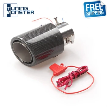 Безплатна доставка Червен светлинен led гъвкав накрайник на ауспуха на изпускателната тръба за прием 35-63 мм