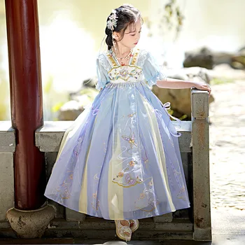 Винтажное китайското традиционната рокля Hanfu за момичета лилав цвят, детски костюми за изказвания, рокля Фея, костюм на принцеса Тан, детски cosplay