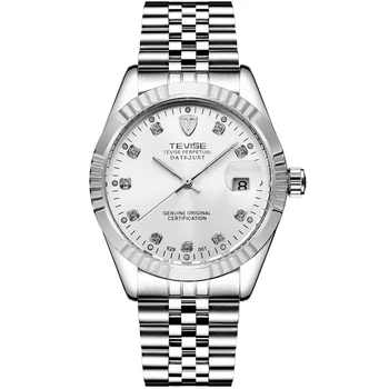 Водоустойчив часовник T629-001 TEVISE с бизнес календар, минималистичные на часовника от неръждаема стомана, напълно автоматични и механични часовници, мъжки
