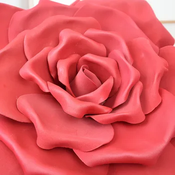Гигантски къдря от полиетиленова хартия, Роза, украса за партита, Зелени цветя за бродерия, изкуствени цветя от стиропор