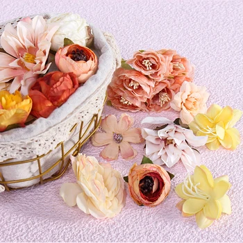 Глава изкуствени цветя, коприна фалшиви цветя за дома, сватбени украси, подаръци за Свети Валентин 