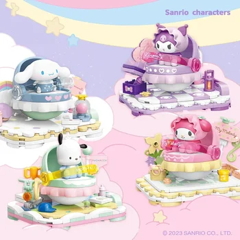 Градивните елементи на серия Sanrio My Melody Kuromi Pochacco Аниме Фигурка в събирането, модел, Тухли, Детски играчки за момичета, Коледни Подаръци