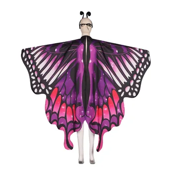 Дамски костюми Рен Faire Крила на пеперуда На Хелоуин Въртящата наметало с пеперуда Крилата на Феите Дъждобран-пеперуда Шал на Цветни с шнорхел