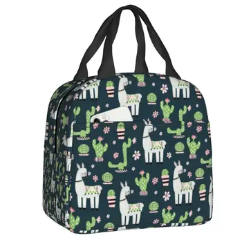 Дамски чанти за обяд с хубав модел лама, термоизолированные чанти с животни, Преносим чанта за обяд за децата в Училище кутия за съхранение на продукти