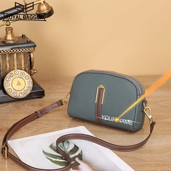 Дамски чанти през рамо от естествена телешка кожа, Royal Багер, малка чанта-миди, модерен универсален в чантата си за телефон 9266