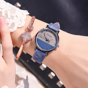 Дамски часовник, Модни ежедневни часовници с кожена каишка, прости дамски кварцов часовник с малък циферблат, ръчни часовници Reloj Mujer