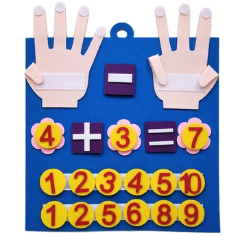 Детски Монтесори филц пальчиковые цифри Математически играчки Детски чрез Развитие на дъска за ранно обучение за деца ръководство
