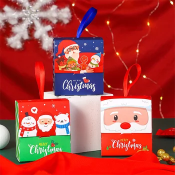 Детски Подаръчни кутии Подаръчни пакети Дядо Коледа Домашен Коледен Коледен декор Коледни Подаръчни кутии Дядо Коледа Кутии весела Коледа Чанти