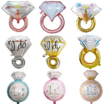 Диамантен пръстен балон Оферта за Свети Валентин балон Украса на сватбената зала диамантен Пръстен балон от алуминиево фолио