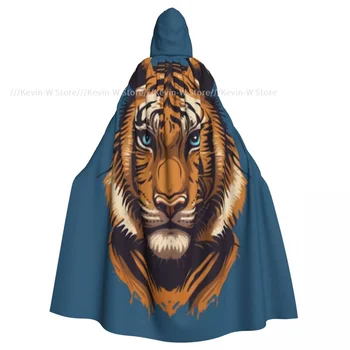 Дъждобран с качулка във формата на муцуната на тигъра от полиестер Унисекс костюм на Вещица, аксесоар за костюм