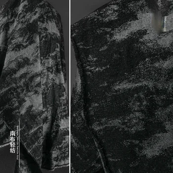 Дънкови жаккардовая тъкан, която е боядисана в черен цвят, Выстиранная Дебела чанта, яке, дизайнер на дрехи, търговия на Едро с платове На метър, Материал за шиене със собствените си ръце