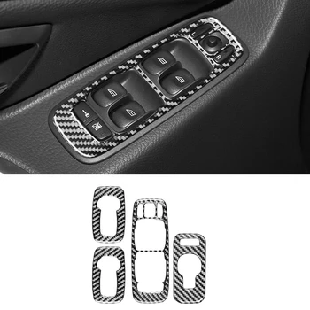 За Volvo XC90 LHD Carbon Fiber Бутон за вдигане на врати Прозорци на Колата Отрежете лентата с Вътрешна Стикер