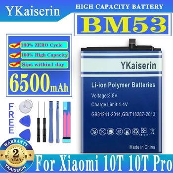 За Xiao Mi 6500 mah работа на смени Батерията BM53 за Xiao Mi 10T 10T Pro 10TPro Телефон Замяна смартфон BM 53 Батерия BM-53