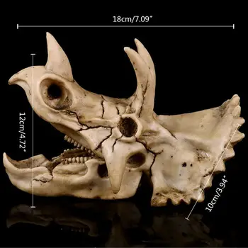 Занаяти, изработени от смола с череп на динозавър трисератопс за модел на обучение на изкопаемите скелету Hallo