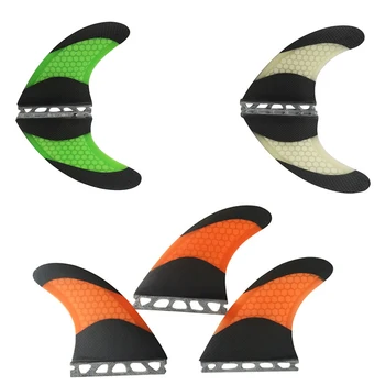 Зелено / Оранжево /Бяло С черно Стъкло Перки за сърфиране UPSURF FUTURE G5 /G7 Honeycomb Single Tabs Плавници, за да сърфирате по 3 броя в комплект