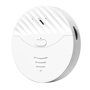 Интелигентна WiFi-аларма Sasha, сензор за вибрации врати и прозорци, предупреждение за защитата Работи с Алекса, Smart Life (бял)