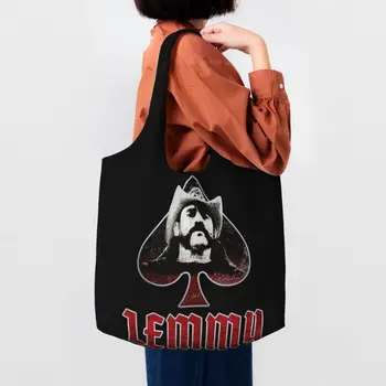 Кавайный рок-певец Lemmys Чанти-тоут за покупки, рециклиране на продукти, холщовая пазарска чанта през рамо, чанта за снимки
