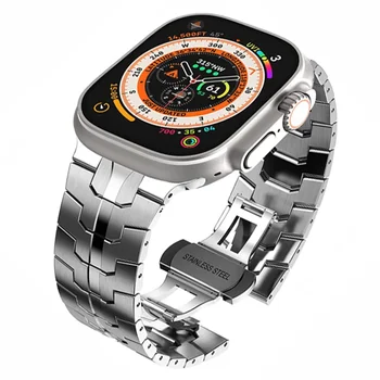 Каишка за Apple watch ultra band 49 мм 44 мм 45 мм 42 мм 41 мм 40 мм, 38 мм и Метален връзка верижка от неръждаема стомана iWatch Series 3 6 7 8 SE