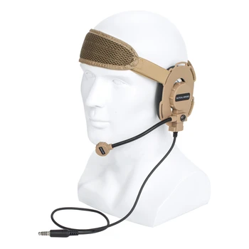 Кафява слушалки за радиостанции HD03 Tactical Bowman Elite II с микрофон за отпечатъци и адаптер U94 ПР за XIAOMI
