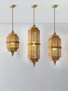 Китайските класически дворцова висящи лампи в ретро стил, Златен блясък, zen-изкуството, Декоративни висящи лампи, коридор, ресторант-teahouse