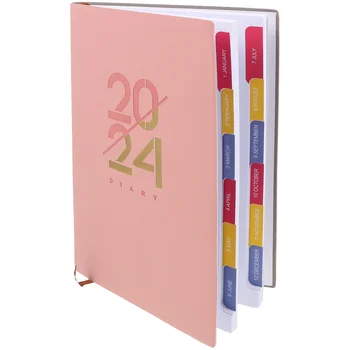 Книга за съставяне на дневния ред на 2024 година, Офис аксесоар, Преносим планер, бележник органайзер за работна тетрадка, спирала, учебник за проектанти за жени