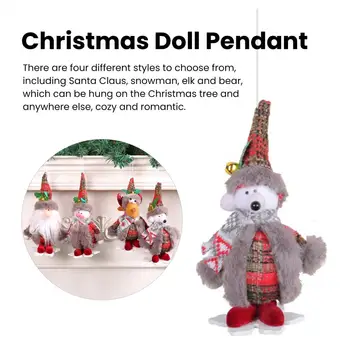 Коледна кукла Украшение Празнична 3D Плюшен Коледна Кукла на Дядо Висящи украшения за Многократна употреба Коледни украси за празника