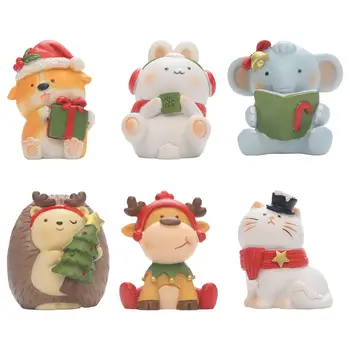 Коледна украса-фигури на животни за работния плот, спалня, Коледа
