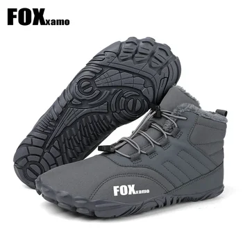 Колоездене, зимни обувки Foxxamo, водоустойчиви Мъжки Зимни ботильоны бос 36-47, двойка да маршируват обувки на меху, топли Плюшени обувки