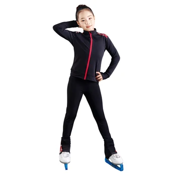 Комплект за фигурата ски Яке и панталон Дамски спортни панталони за каране на кънки на лед Топло Черно Розово Адаптивни