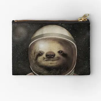 Космически ленивец, чанти с цип, мъжка чанта, колан за пари, женски малко козметично бельо, опаковане на монети, портфейл, джоб за ключове