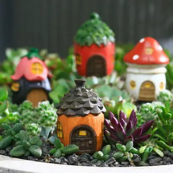 Креативен градински гъби от смола, цветя от борови шишарки, украса за дома, Бонсай, микро-ландшафтни украса