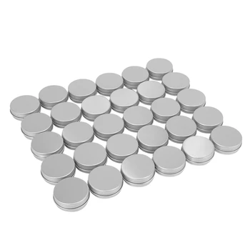 Кръгли метални кутии на балсама за устни с завинчивающимися капаци на 30 опаковки (1 унция)