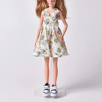 Кукла се облича в мини полата, стоп-моушън облекло, Нова модерна тениска, яке, панталони, подходящи за ежедневни дрехи за кукли размер на 11,8 инча
