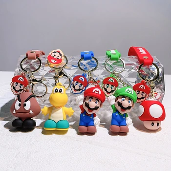 Кукли-герои на Супер Марио Игра Mario Bros Luigi Mushroom, Сладък cartoony ключодържател, Автомобилна чанта, Модерен колекция суспензии, декорации