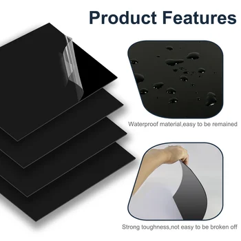 листове от ABS-пластмаса с дебелина 1 мм, 24 см x 28 см, Черен цвят, за да работи ABS2410 (опаковка от 4 броя)