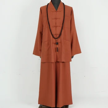 Лято традиционен китайски монах облекло за мъже против бръчки дишаща униформи Кунг-Фу Шаолин блузи панталони