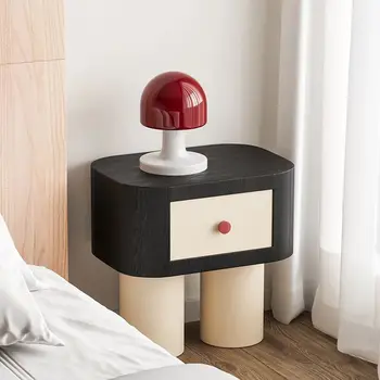 Малка странична масичка с подсветка Луксозен Дизайн прикроватной нощни шкафчета Кръг Компактен, Лесен модерен гардероб нощни шкафчета Mesa Помощни мебели за дома