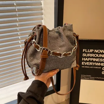 Маркови чанти-кофи с веригата за жени, тъканно чанта през рамо, луксозни портфейли и чанти, модерна чанта през рамо, с висококачествена чанта-тоут