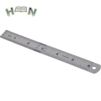 Метална линийка от неръждаема стомана 2 елемента, metric владетел, прецизна двустранен линийка за измерване на канцеларски материали 15 см, директна доставка
