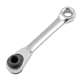 Мини 1/4 Двустранен быстроразъемный гаечен ключ с механизма на палеца, има течаща отвертки, инструменти с гаечен ключ с храповой дръжка