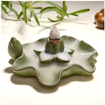 Многофункционална Керамични Ароматна горелка Lotus Stick Coil Титуляр за тамян Decroation за чайната Буда