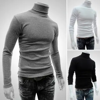 Модерен есенен пуловер, обикновен, приятен за кожата мъжки пуловер, поло, Оборудвана есенен пуловер