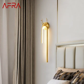 Модерен стенен лампа AFRA от златен месинг LED 3 цвята Творчески елегантна лампа-халба бира за дома, хол, спалня