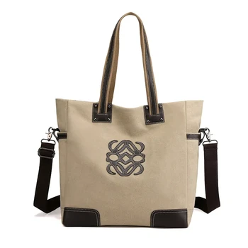 Модерна нова чанта през рамо, дамска чанта, проста и голям холщовая чанта за iPad, чанта-тоут, нова и универсална чанта през рамо