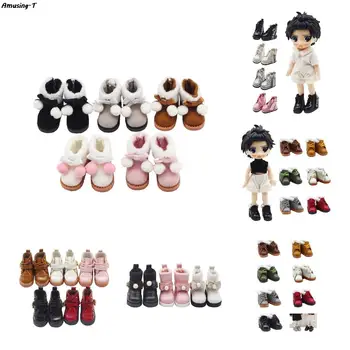 Модни стоп-моушън обувки Ob11 DOD 1/12 Bjd, Ежедневни обувки от изкуствена кожа ръчно изработени, обувки за кукли, стоп-моушън дрехи, аксесоари, играчки подарък