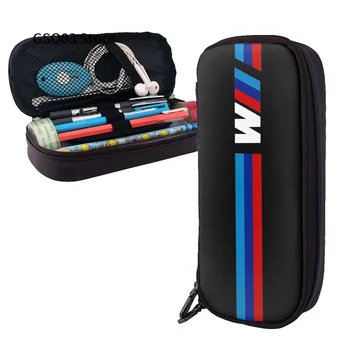 Молив случай B-BMW M, канцеларски материали, кожен молив случай в ретро стил за деца, чанти и калъфи за писалки с цип