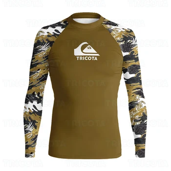 Мъжки ризи за сърфиране, плажна риза с защита от uv UPF50 +, бански костюми за предпазване от акне, върхове за гмуркане, Тениски с дълъг ръкав за фитнес