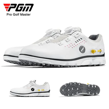 Мъжки устойчива на плъзгане водоустойчив спортни обувки PGM Golf С дръжка, бързо чрез шнурове, здрава Мека удобна за ходене, специална конструкция Позволява носенето на тениски